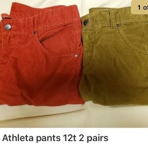 2 pair Athleta 12T corduroy pants